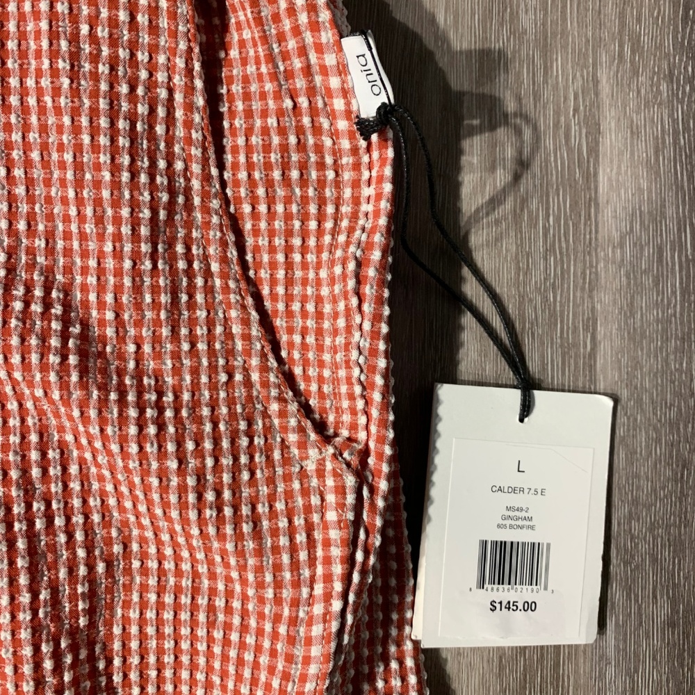 Onia Elastic Calder 7.5" Gingham Swim Trunks - Picture 8 of 10